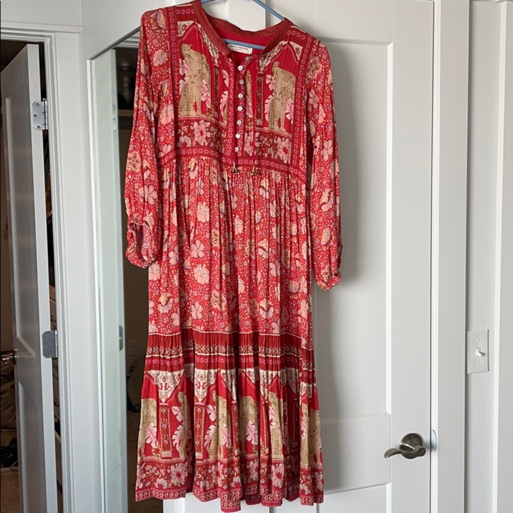 Cherry poinciana boho dress